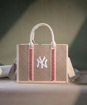MLB New York Yankees Tote Bag with Baseball Stitch