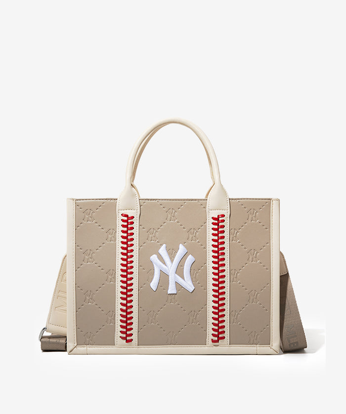 MLB New York Yankees Tote Bag with Baseball Stitch