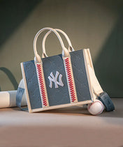 MLB New York Yankees Tote Bag with Baseball Stitch