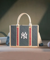MLB New York Yankees Tote Bag with Baseball Stitch