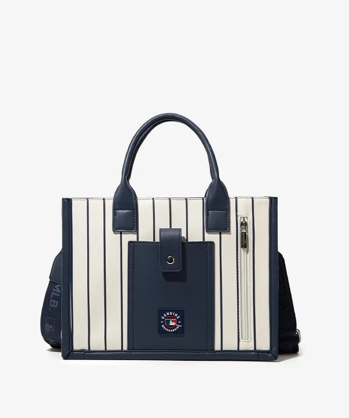 MLB New York Yankees Tote Bag with Baseball Stitch
