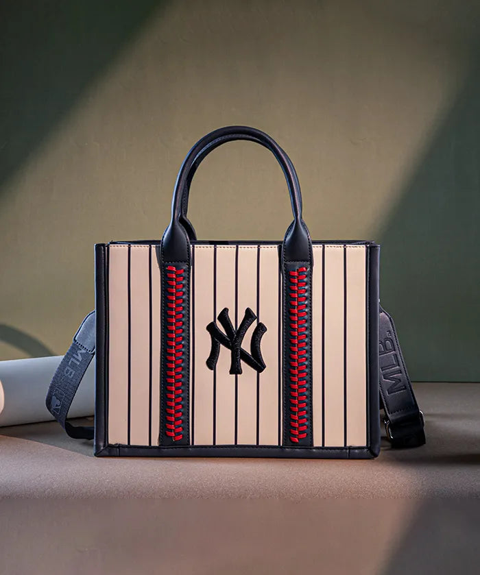 MLB New York Yankees Tote Bag with Baseball Stitch