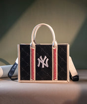 MLB New York Yankees Tote Bag with Baseball Stitch