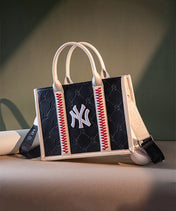MLB New York Yankees Tote Bag with Baseball Stitch
