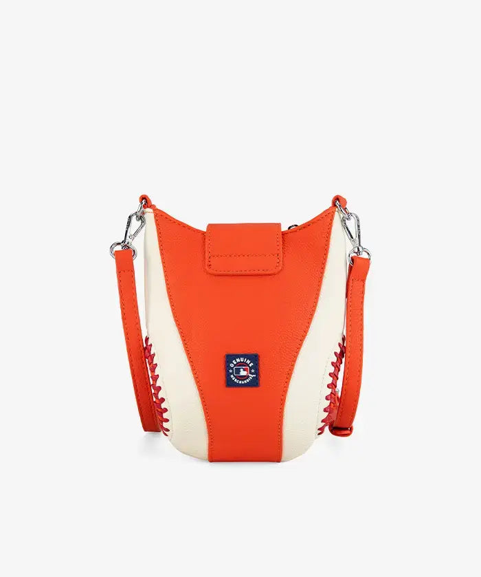 MLB New York Mets Crossbody Bag With Baseball Seam