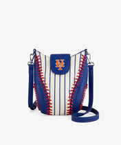 MLB New York Mets Crossbody Bag With Baseball Seam