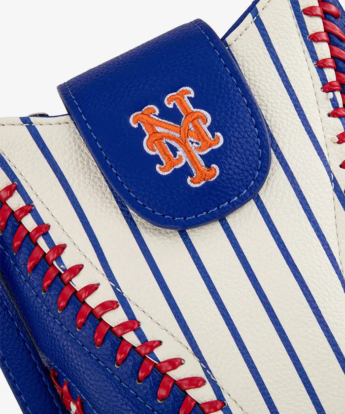 MLB New York Mets Crossbody Bag With Baseball Seam