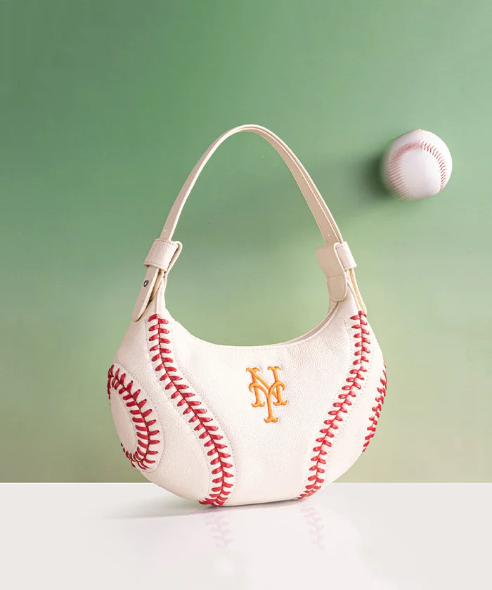 MLB New York Mets Hobo Bag With Baseball Seams