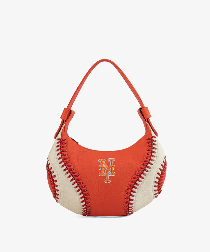 MLB New York Mets Hobo Bag With Baseball Seams