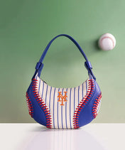 MLB New York Mets Hobo Bag With Baseball Seams