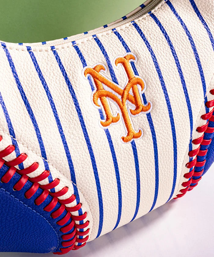 MLB New York Mets Hobo Bag With Baseball Seams