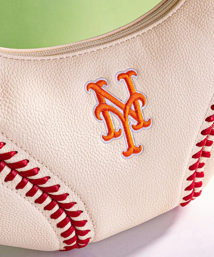 MLB New York Mets Hobo Bag With Baseball Seams