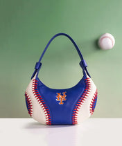 MLB New York Mets Hobo Bag With Baseball Seams