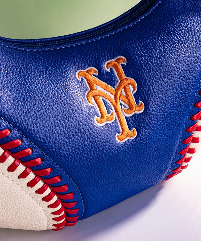 MLB New York Mets Hobo Bag With Baseball Seams