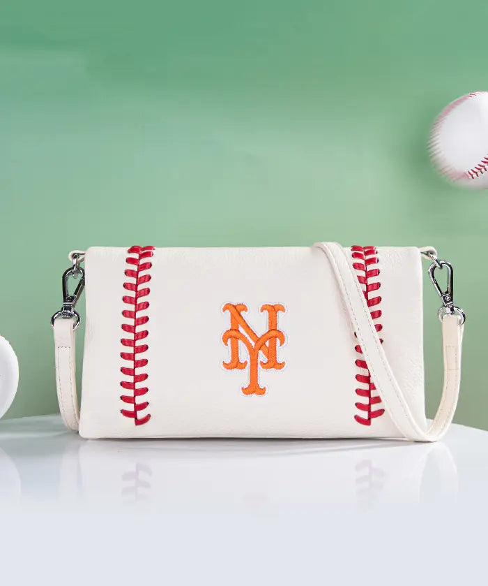 MLB New York Mets Leather Crossbody Purse