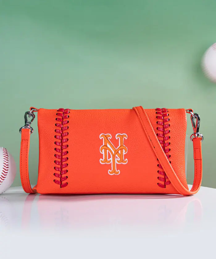 MLB New York Mets Leather Crossbody Purse