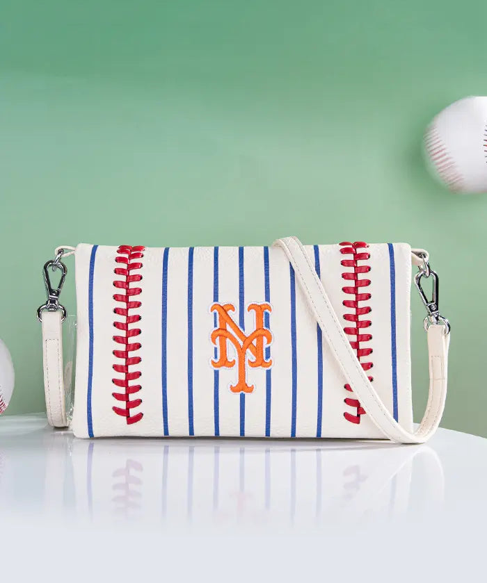 MLB New York Mets Leather Crossbody Purse