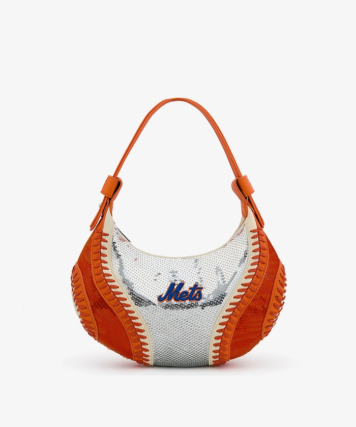 MLB New York Mets Sequin Stitch Hobo - Curveball