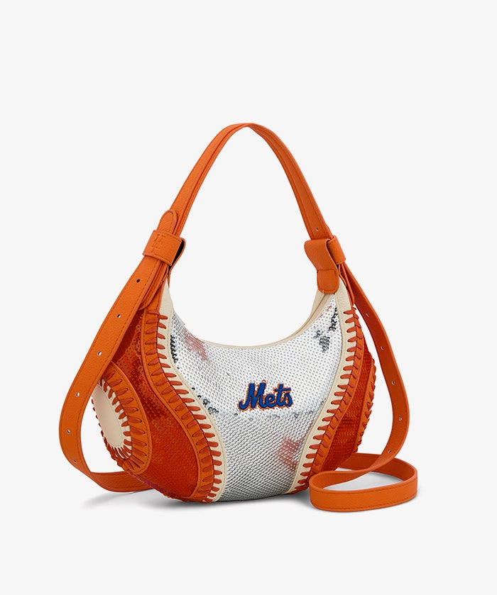 MLB New York Mets Sequin Stitch Hobo - Curveball