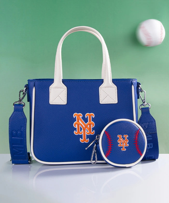 MLB New York Mets Tote Bag with Baseball Coin Pouch