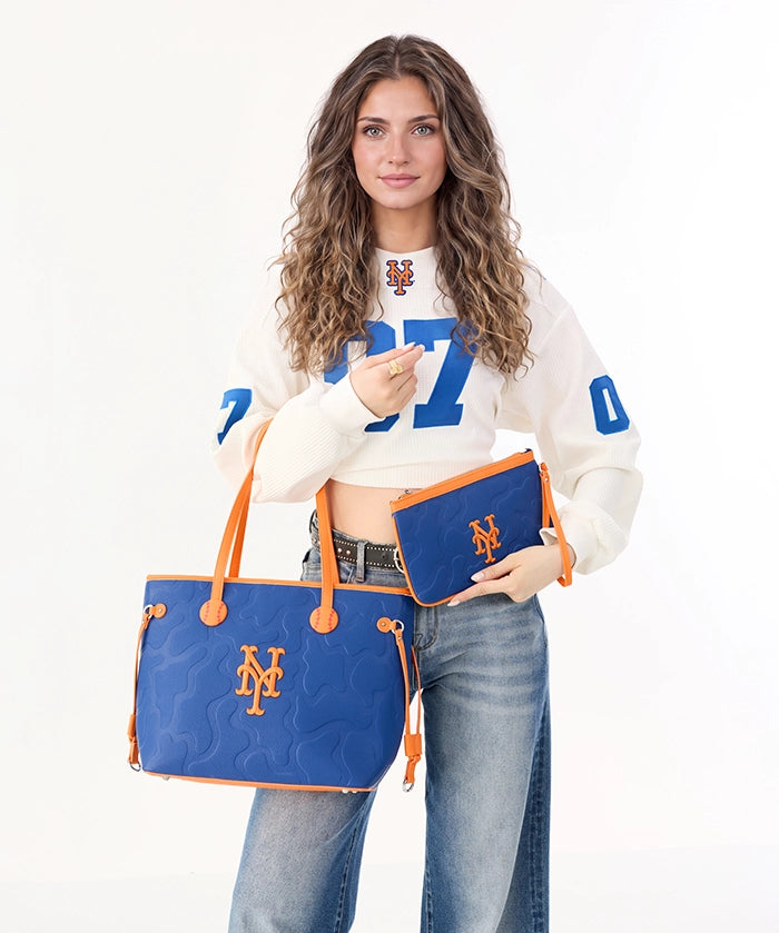 MLB New York Mets Tote Bag with Wristlet Wallet