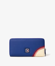 MLB New York Mets Zip Wallet Baseball Stitch Detail