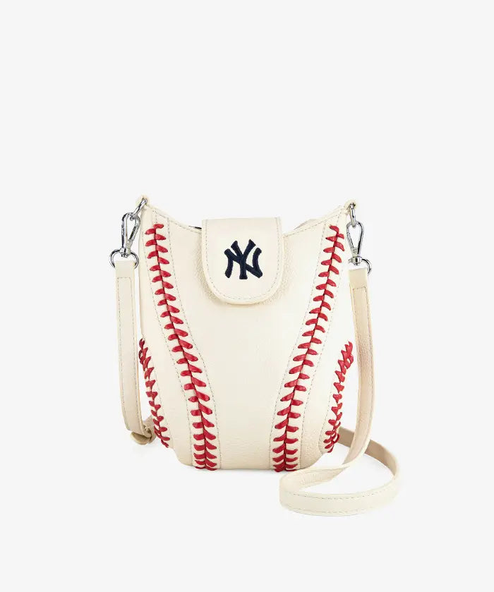 MLB New York Yankees Crossbody Bag With Baseball Seam