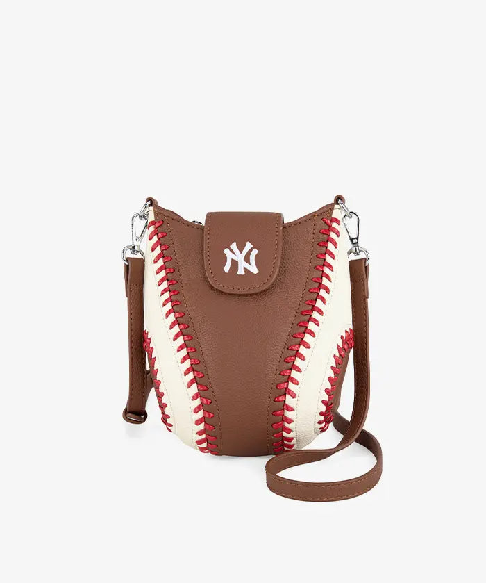 MLB New York Yankees Crossbody Bag With Baseball Seam