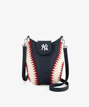 MLB New York Yankees Crossbody Bag With Baseball Seam