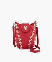 MLB New York Yankees Crossbody Bag With Baseball Seam
