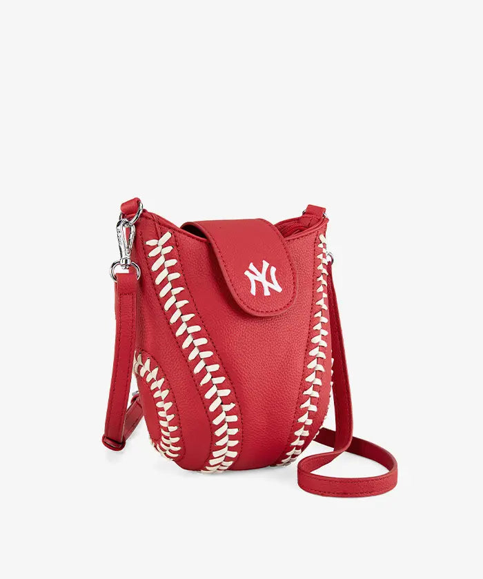 MLB New York Yankees Crossbody Bag With Baseball Seam