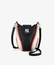MLB New York Yankees Crossbody Bag With Baseball Seam