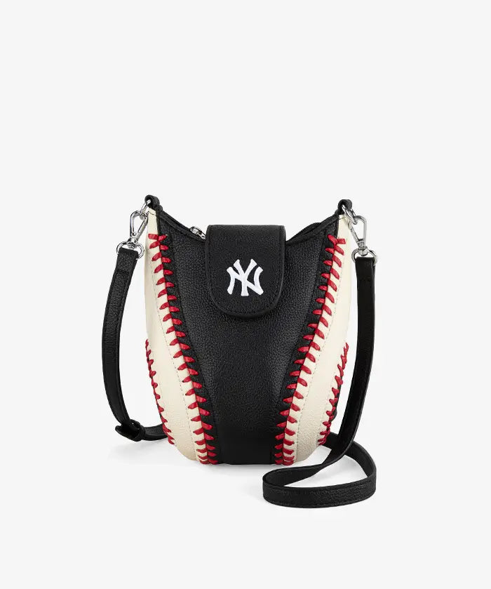MLB New York Yankees Crossbody Bag With Baseball Seam