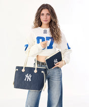 MLB New York Yankees Tote Bag with Wristlet Wallet