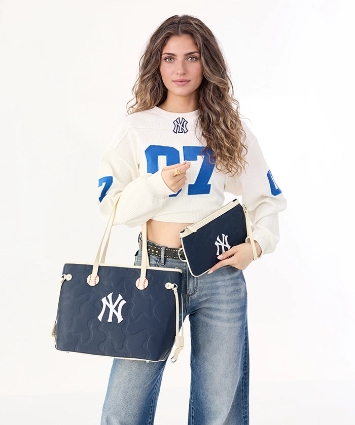 MLB New York Yankees Tote Bag with Wristlet Wallet