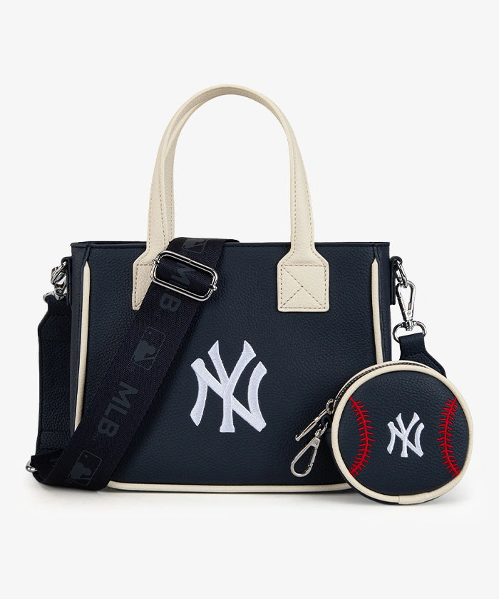 MLB New York Yankees Tote Bag with Baseball Coin Pouch