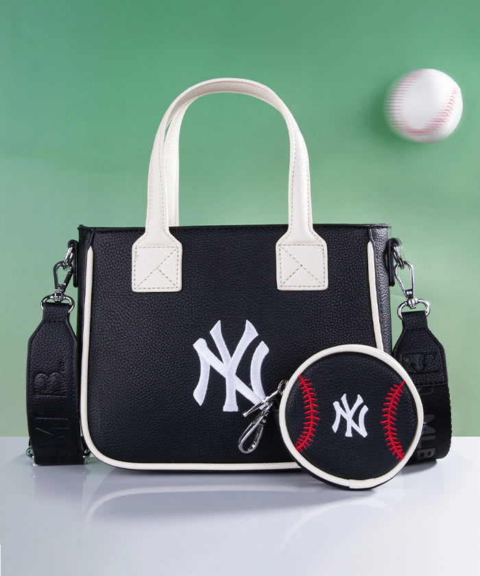 MLB New York Yankees Tote Bag with Baseball Coin Pouch