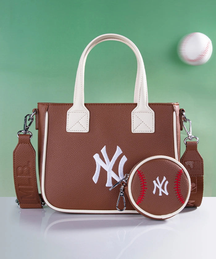 MLB New York Yankees Tote Bag with Baseball Coin Pouch