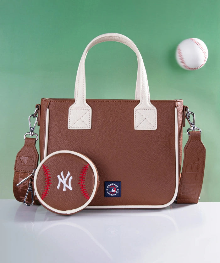 MLB New York Yankees Tote Bag with Baseball Coin Pouch