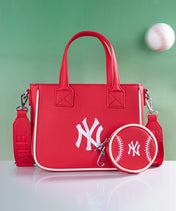 MLB New York Yankees Tote Bag with Baseball Coin Pouch