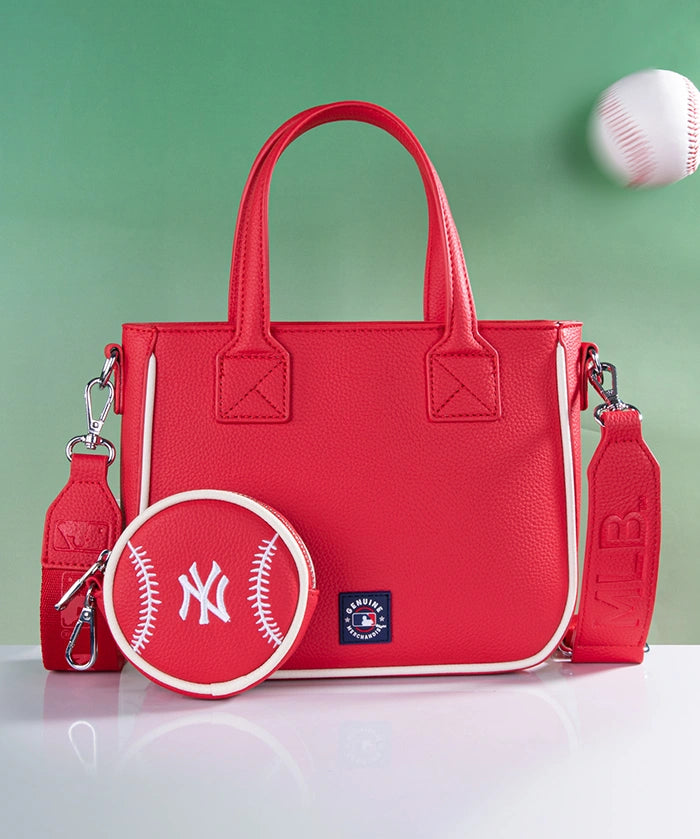 MLB New York Yankees Tote Bag with Baseball Coin Pouch