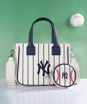 MLB New York Yankees Tote Bag with Baseball Coin Pouch