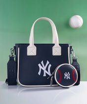 MLB New York Yankees Tote Bag with Baseball Coin Pouch