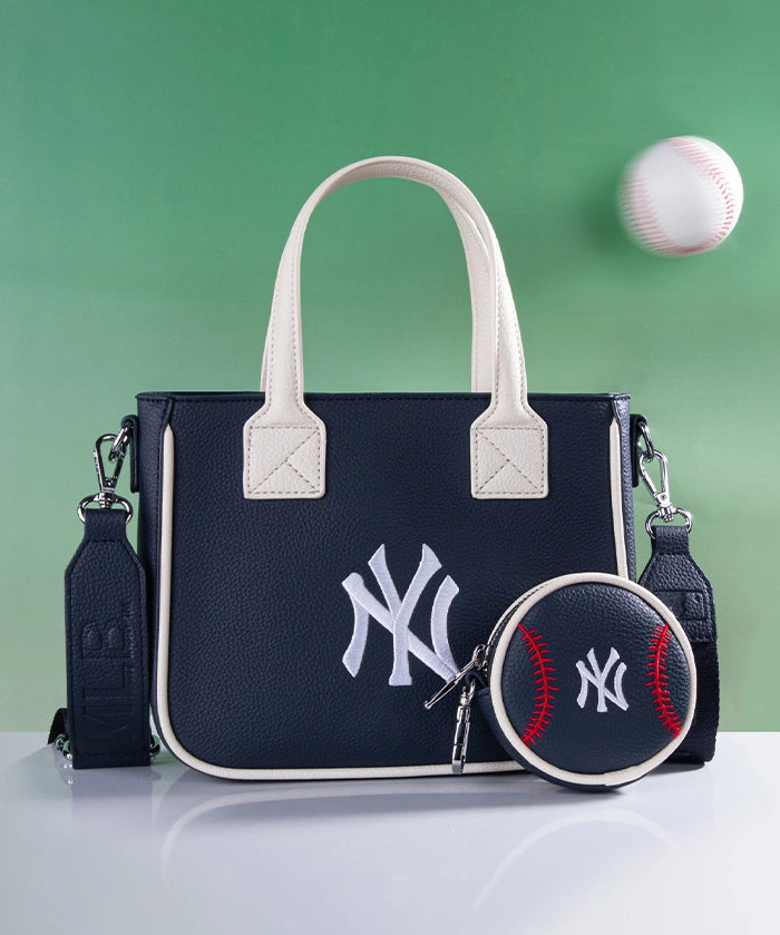 MLB New York Yankees Tote Bag with Baseball Coin Pouch