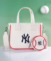 MLB New York Yankees Tote Bag with Baseball Coin Pouch