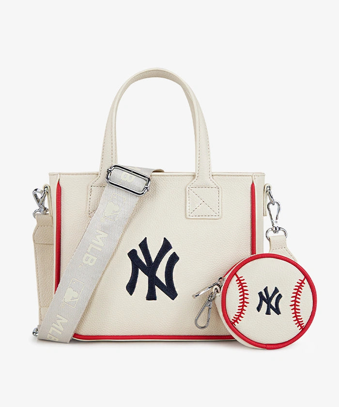MLB New York Yankees Tote Bag with Baseball Coin Pouch