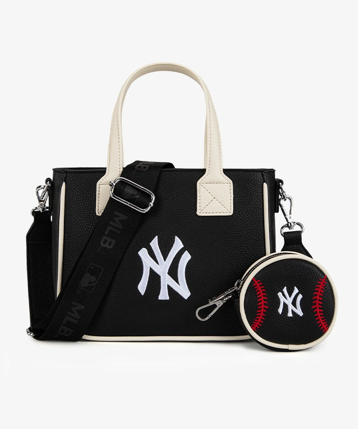 MLB New York Yankees Tote Bag with Baseball Coin Pouch
