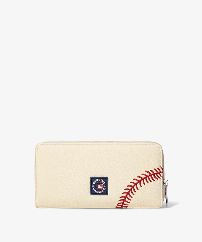 MLB New York Yankees Zip Wallet Baseball Stitch Detail