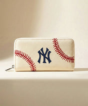 MLB New York Yankees Zip Wallet Baseball Stitch Detail
