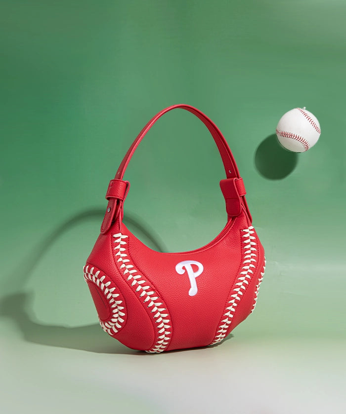MLB Philadelphia Phillies Hobo Bag With Baseball Seams